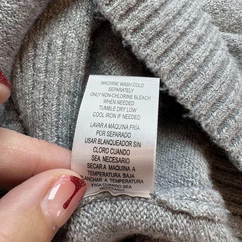 Weatherproof Vintage Women L Gray Sweater Fair Isle Nordic Knit SOME PILLING - Picture 12 of 14